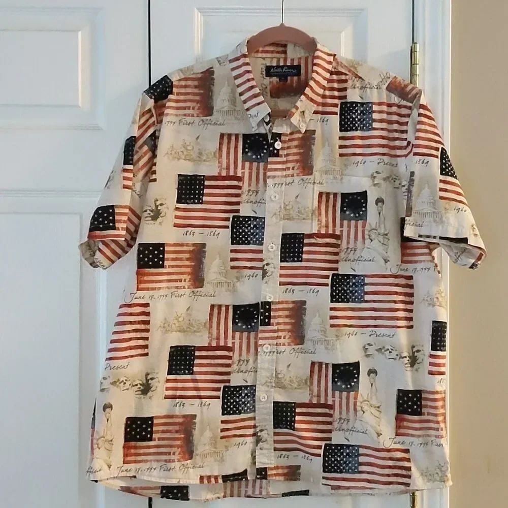 North River Outfitters patriotic button down shirt